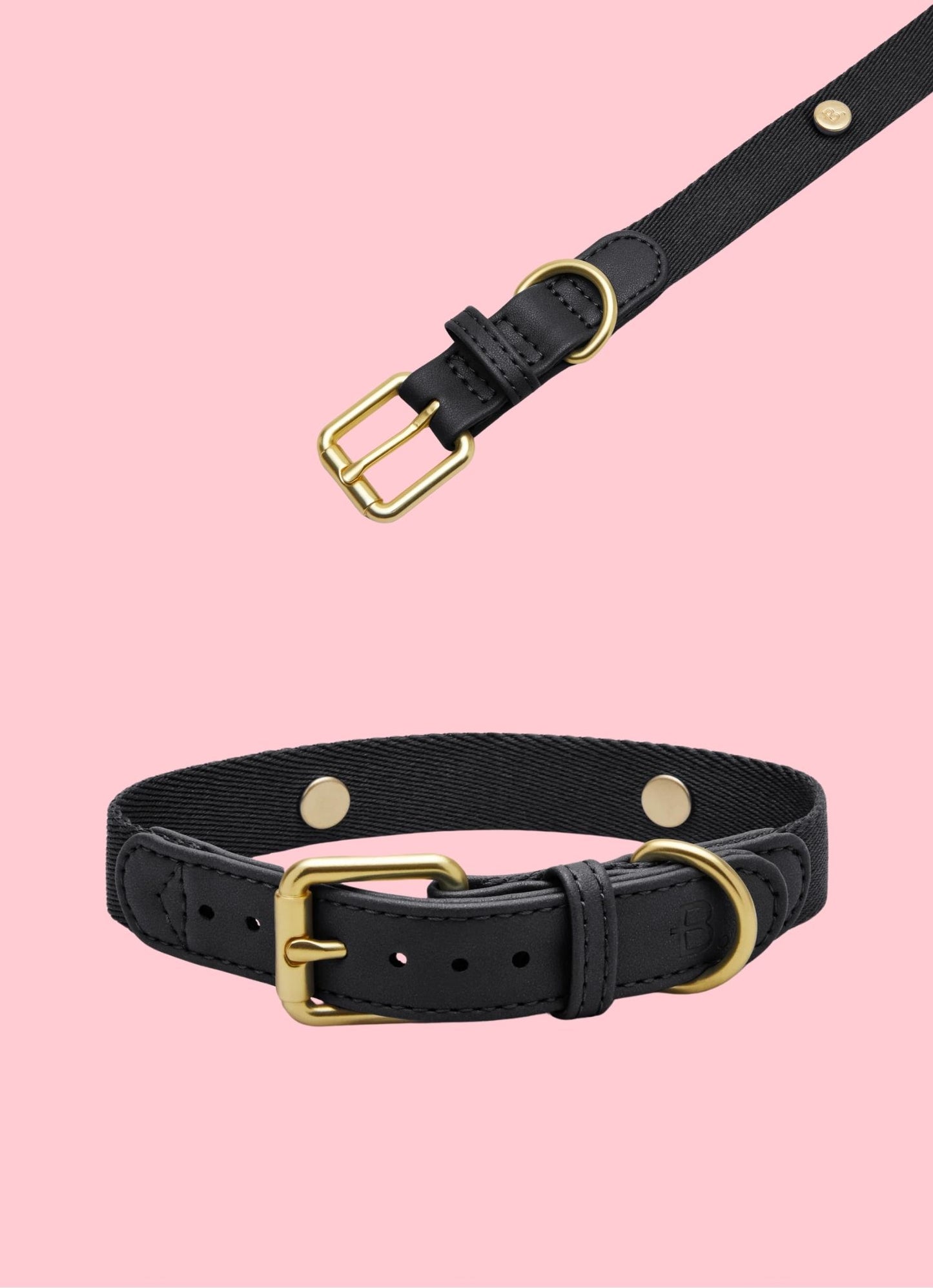 Collier en cuir et tissu