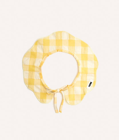 Bandana style collier pour chien motif vichy jaune, Lola