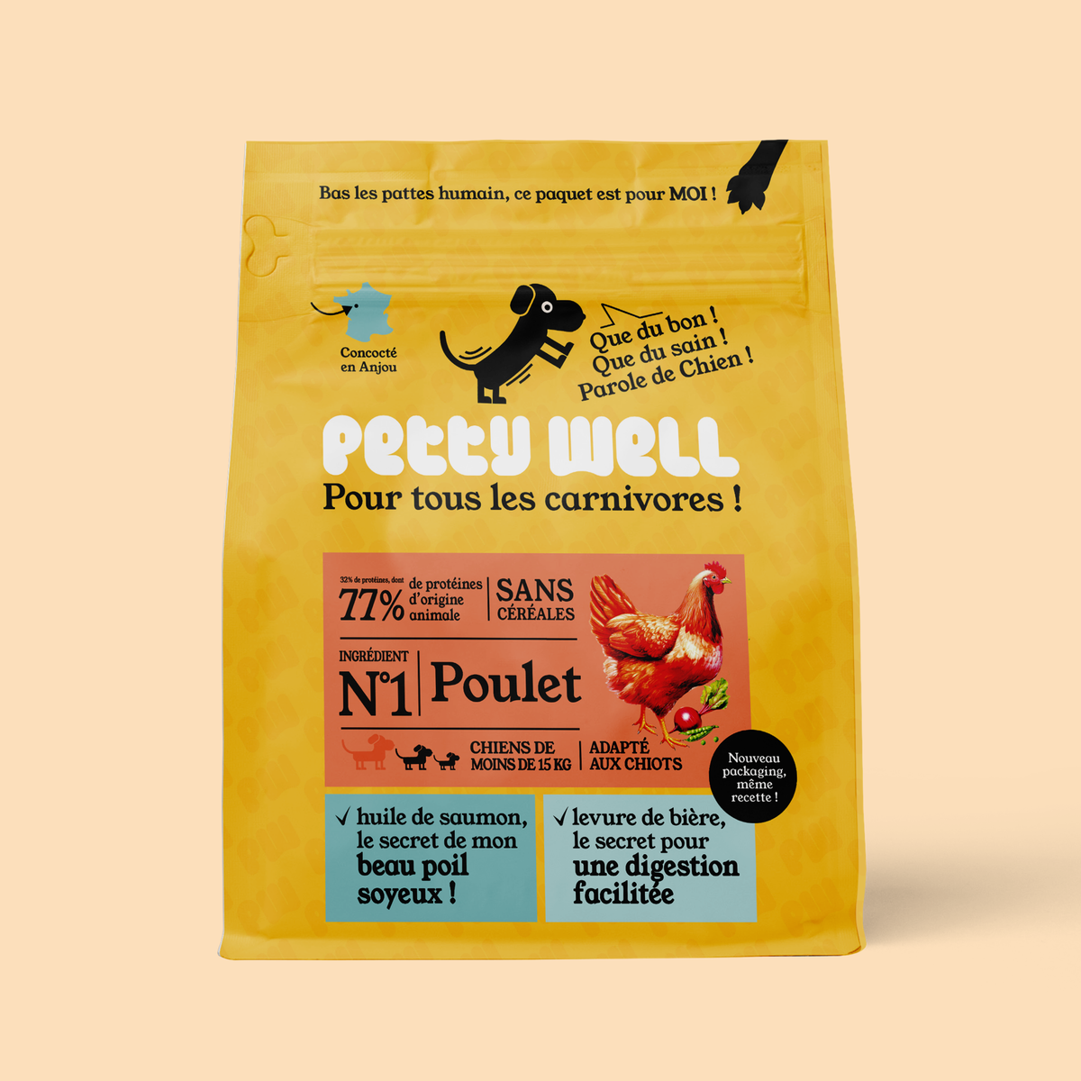 Croquettes Sans Céréales - 1kg - Poulet & Légumes
