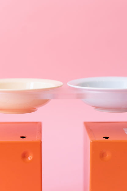 Duo de gamelles en céramique avec support transparent