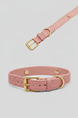 Collier en cuir et tissu