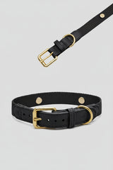 Collier en cuir et tissu