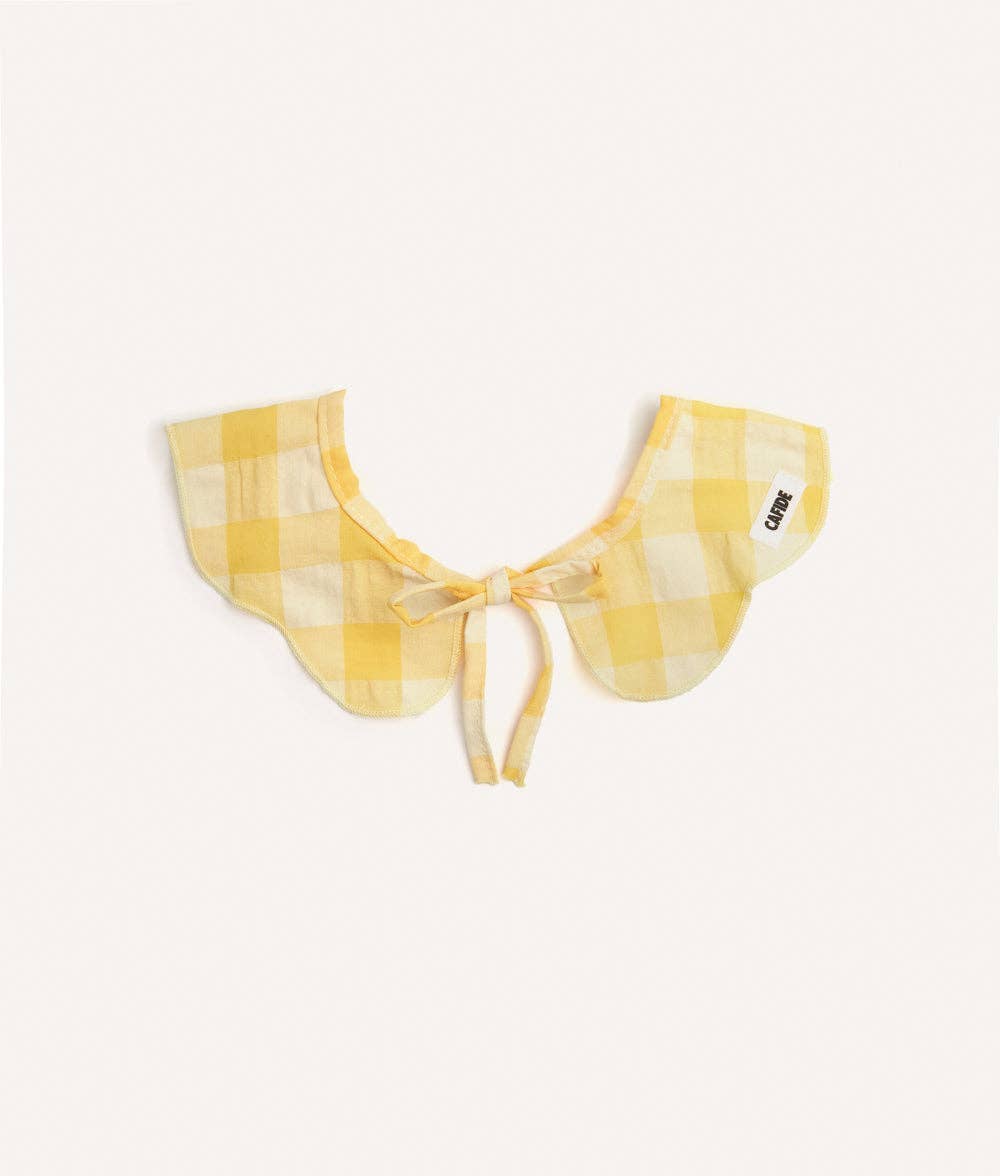Bandana style collier pour chien motif vichy jaune, Lola