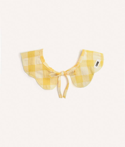 Bandana style collier pour chien motif vichy jaune, Lola